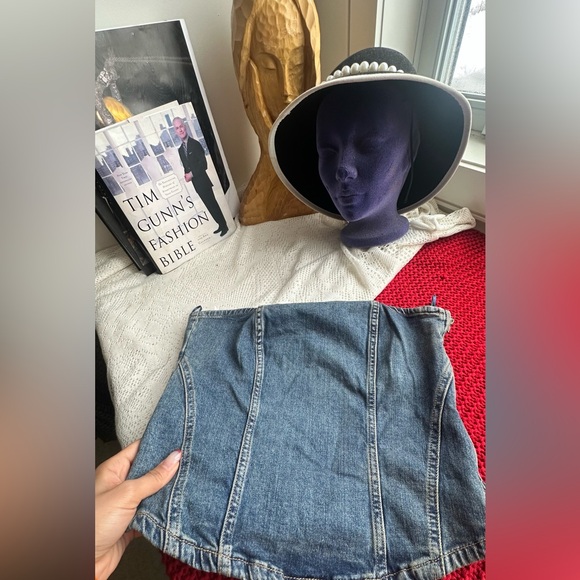 Zara Denim Corset Top - Picture 2 of 11